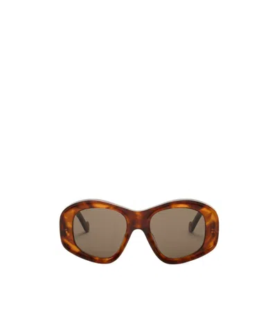 Loewe Occhiali Da Sole Beveled Pentagon In Brown
