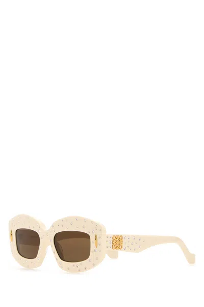 Loewe Occhiali Da Sole In Acetato Crema  Unisex