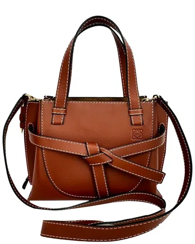 Pre-owned Loewe Ochre Suede Mini Gate Tote (authentic Pre-loved)