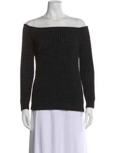 Pre-owned Loewe Off-the-shoulder Sweater In Black