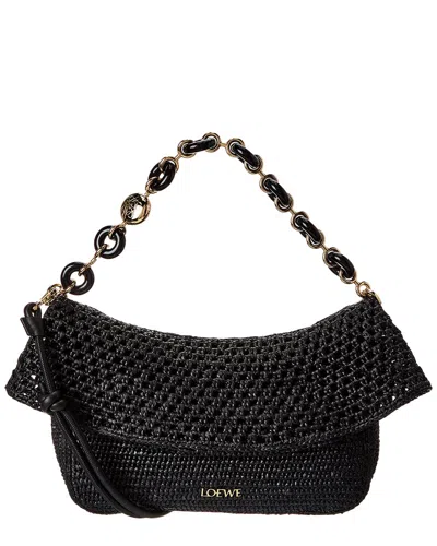 Loewe Ola Medium Raffia & Leather Shoulder Bag