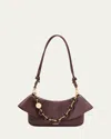 Loewe Ola Medium Shoulder Bag In Calfskin Leather In Burgundy