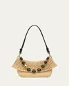 Loewe Ola Small Shoulder Bag In Raffia And Leather In Natural