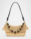 Loewe Ola Small Shoulder Bag In Raffia And Leather In Natural