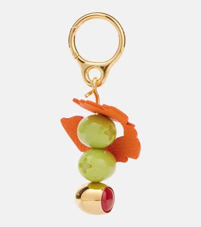 Loewe Olive Bag Charm In Green/gold