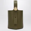 Loewe Olive Green Calfskin Pebble Bucket Small Bag Women In Green