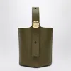 Loewe Olive Green Calfskin Pebble Bucket Small Bag Women