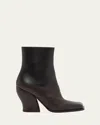 Loewe Two-tone Leather Onda Ankle Boots In Blackdark Brown
