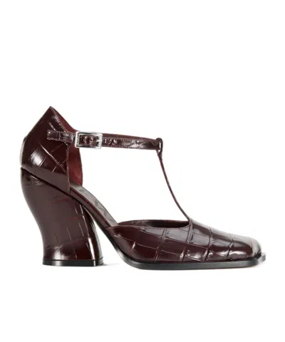 Loewe Onda High-heeled Sandals In Burgundy