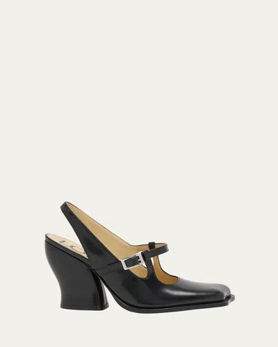 LOEWE ONDA LEATHER MARY JANE SLINGBACK PUMPS