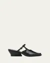 Loewe Modern Leather Onda Mules With Block Heel In Black
