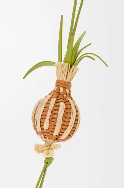Loewe Onion Sprout Charm In Classic Leather Skin And Raffia For Woman In Multi
