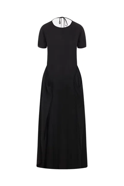 Loewe Open Back Midi Dress In Black