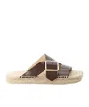 Loewe Petal Leather Crisscross Buckle Espadrille Sandals