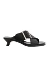 Loewe Heeled Vegetal Leather Sandals In Black
