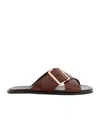 Loewe Cross Strap Heeled Sandals With Open Toe In Brown