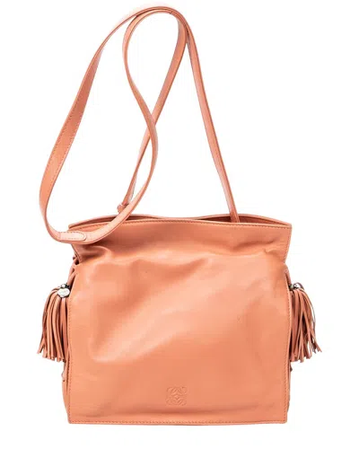 Pre-owned Loewe Orange Calfskin Leather Small Tassel Flamenco (authentic Pre-loved)