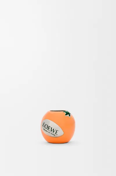 Loewe Womens Orange Branded Brass Charm In Multi