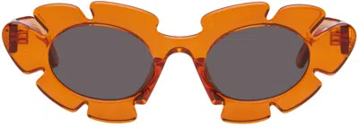 Loewe Orange Flower Sunglasses In 42a Orange / Smoke