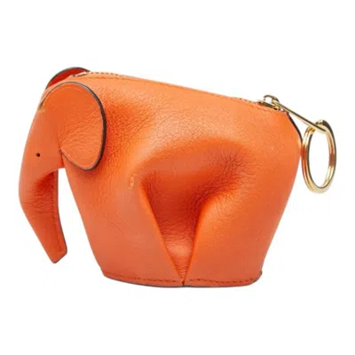 Pre-owned Loewe Orange Leather Coin Purse/coin Case ()