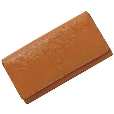 Pre-owned Loewe Orange Leather Long Wallet (bi-fold) ()