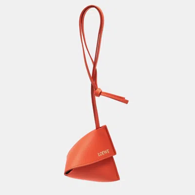 Pre-owned Loewe Orange Leather Puzzle Fold Charm