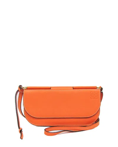 Pre-owned Loewe Orange Leather Shoulder Bag (authentic Pre-loved)