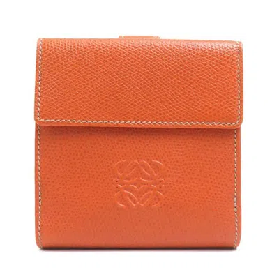 Pre-owned Loewe Orange Leather Wallet (bi-fold) ()