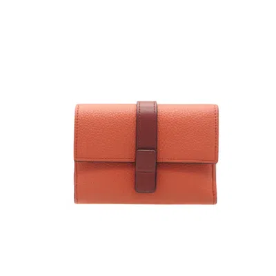 Pre-owned Loewe Orange Leather Wallet (tri-fold) ()