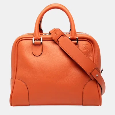 Pre-owned Loewe Orange Medium Leather Amazona 75 Satchel