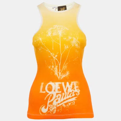 Pre-owned Loewe Orange Ombre Printed Rib Knit Tank Top S