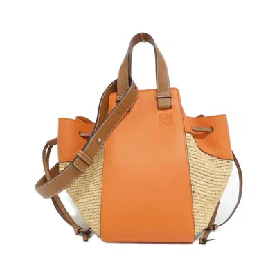 Pre-owned Loewe Orange Raffia Leather Shoulder Bag ()