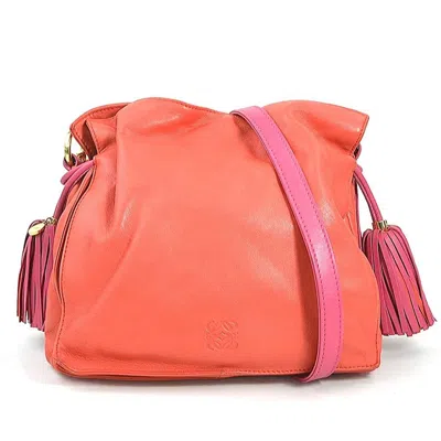 Pre-owned Loewe Orange Red Leather Shoulder Bag ()