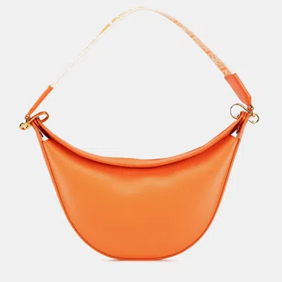 Pre-owned Loewe Orange Small Leather Luna Hobo