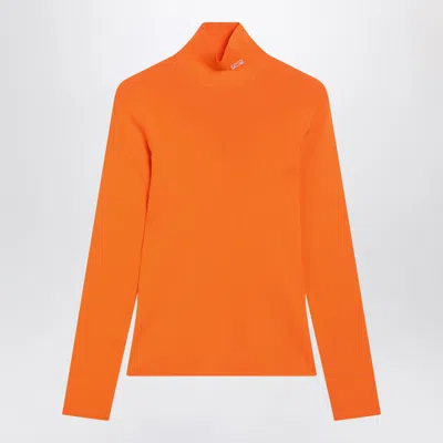 Loewe Orange Viscose Blend Turtleneck Top