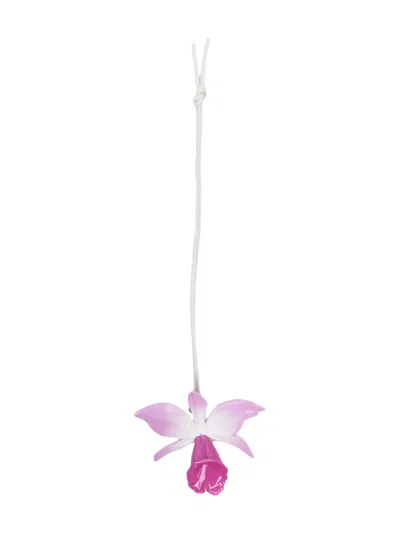 Loewe Orchid Charm Keyring In Metallic