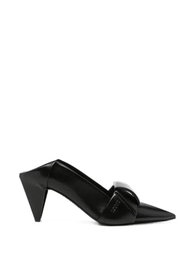 Loewe Origami Bow-detail Pointed-toe Mules In Black