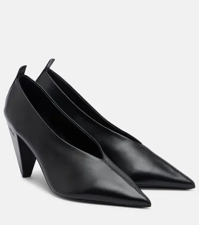 Loewe Origami Cubic Leather Pumps In Black