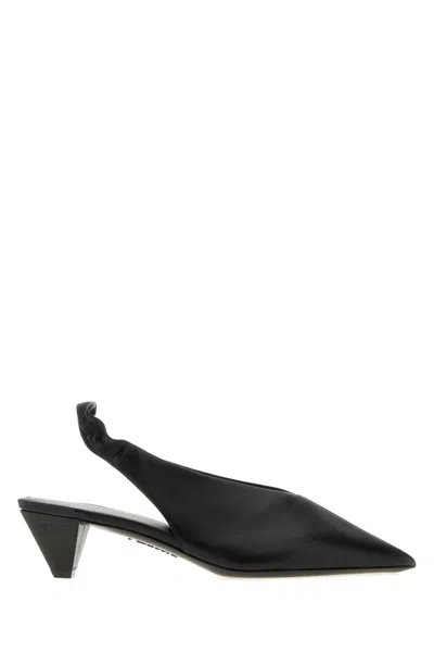 Loewe Origami Cubic Leather Pumps With 4.5 Cm Heel In Black