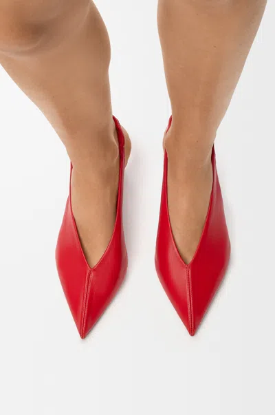 Loewe Origami Cubic Slingback In Lambskin Size: 40 For Woman In Red