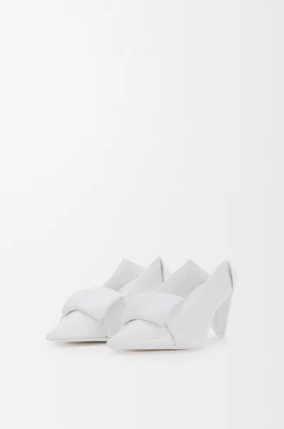 Loewe Origami Flap Back Pump In Lambskin Size:40 For Woman In White