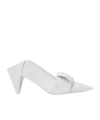 Loewe Leather Origami Mules Pointed Toe Sculptural Heel In White