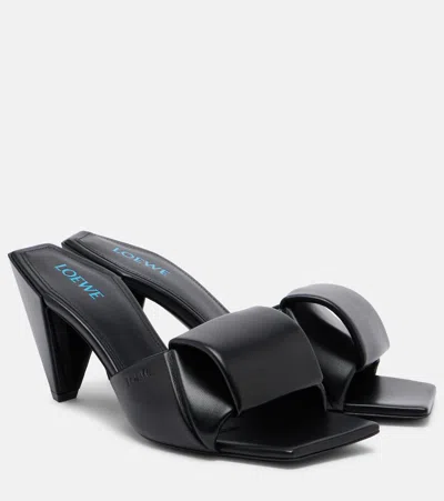 Loewe Leather Origami Sandals 45 In Black