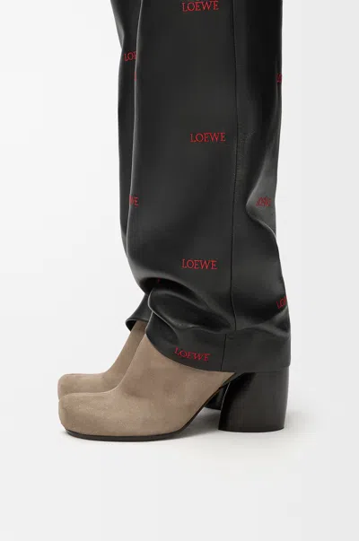 Loewe Oval Bootie In Stretch Suede Lambskin Size: 35 For Woman In Neutral