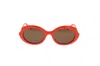 Loewe Oval Frame Sunglasses In Red