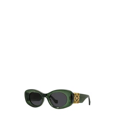 Loewe Oval Frame Sunglasses In Green