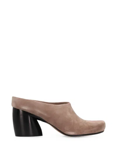 Loewe Oval Mules In Suede Calfskin In Multi