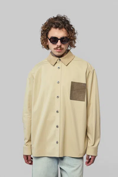 Loewe Beige Cotton Canvas Shirt Jacket In Neutral