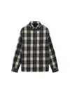 Loewe Leather-trimmed Checked Cotton-poplin Overshirt In Multicolor