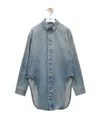 Loewe Oversized Shirt In Washed Denim In Gray